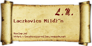 Laczkovics Milán névjegykártya